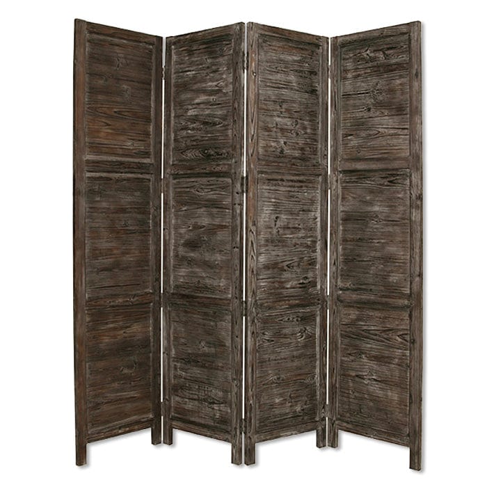 76" X 84" Black Wood Screen - Homeroots
