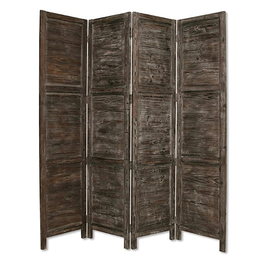 76" X 84" Black Wood Screen - Homeroots