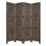 84" Gray Folding Four Panel Screen Room Divider - Homeroots - Flyclothing LLC
