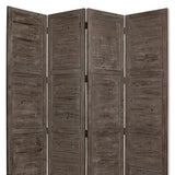 84" Gray Folding Four Panel Screen Room Divider - Homeroots - Flyclothing LLC
