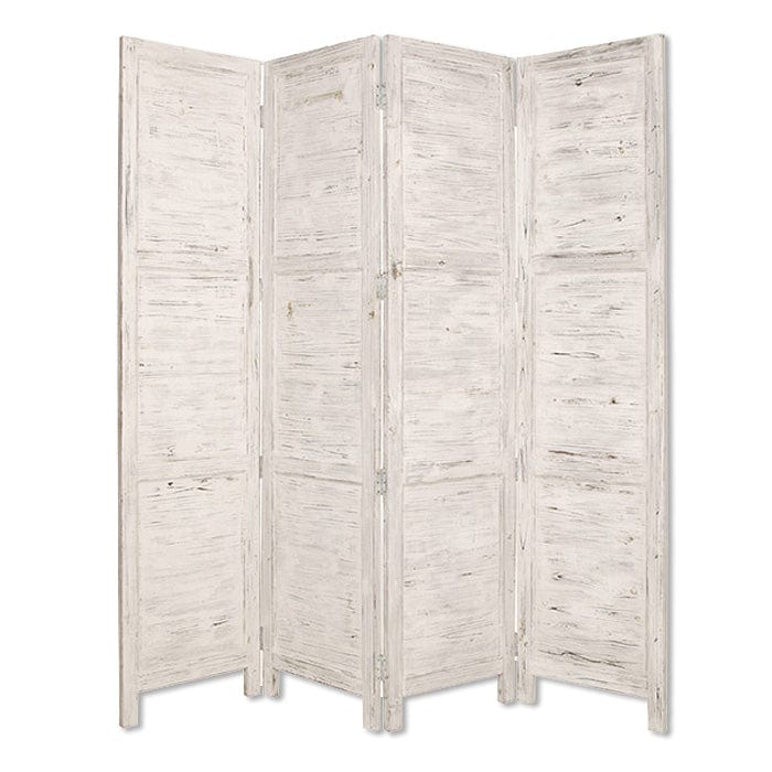 76" X 84" White Wood Screen - Homeroots