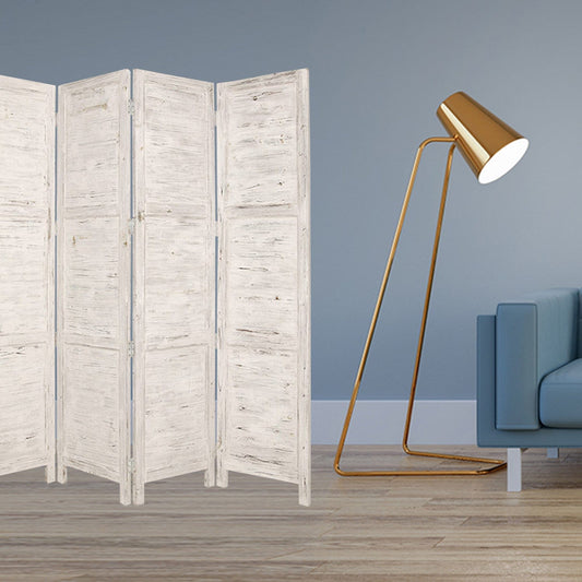 76" X 84" White Wood Screen - Homeroots