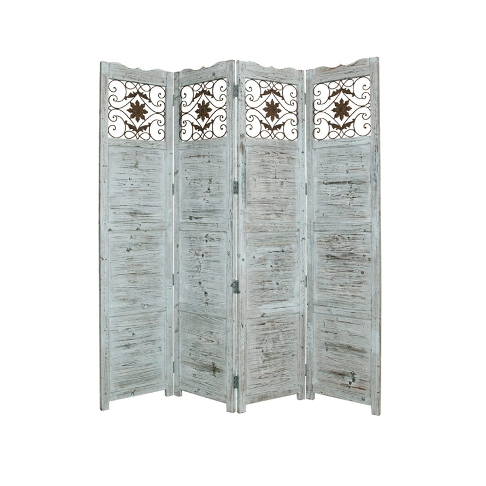 76" X 84" Blue Wood Screen - Homeroots - Flyclothing LLC