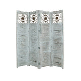 76" X 84" Blue Wood Screen - Homeroots - Flyclothing LLC