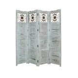 76" X 84" Blue Wood Screen - Homeroots
