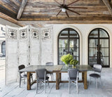 Gray Wash 4 Panel With Scroll Work Room Divider Screen - Homeroots - Flyclothing LLC