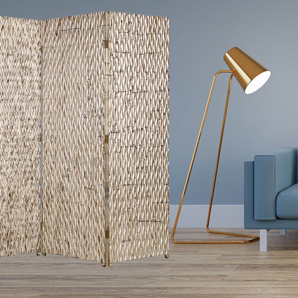 63" X 72" Silver Wood 3 Panel Screen - Homeroots - Flyclothing LLC