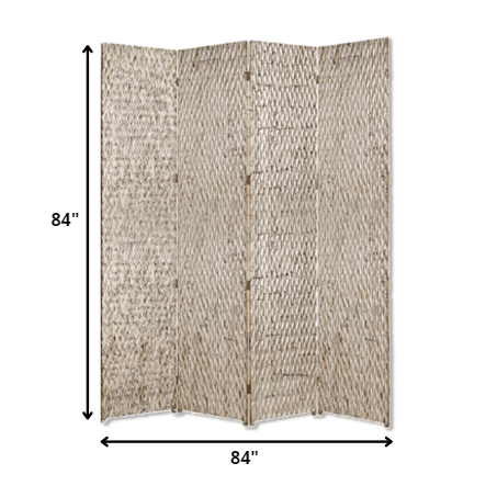 84" X 84" Silver Wood Screen - Homeroots - Flyclothing LLC