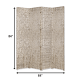 84" X 84" Silver Wood Screen - Homeroots - Flyclothing LLC