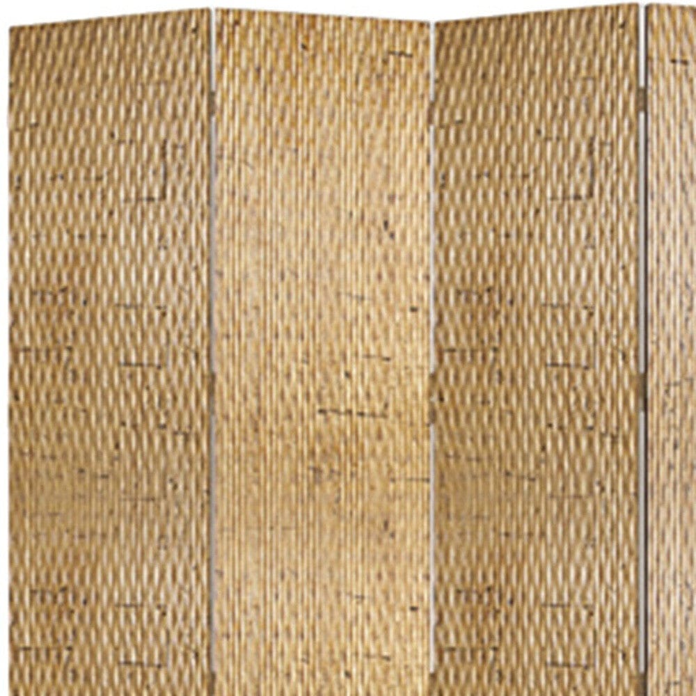 84" X 84" Gold Wood Screen - Homeroots - Flyclothing LLC