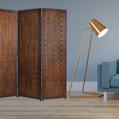 1" X 63" X 72" Brown Wood 3 Panel  Screen - Homeroots