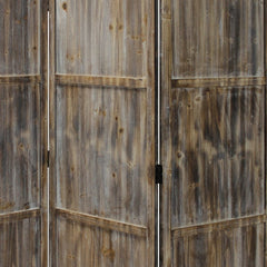 1" x 63" x 72" Brown 3 Panel Solid Wood Fortress  Screen - Homeroots