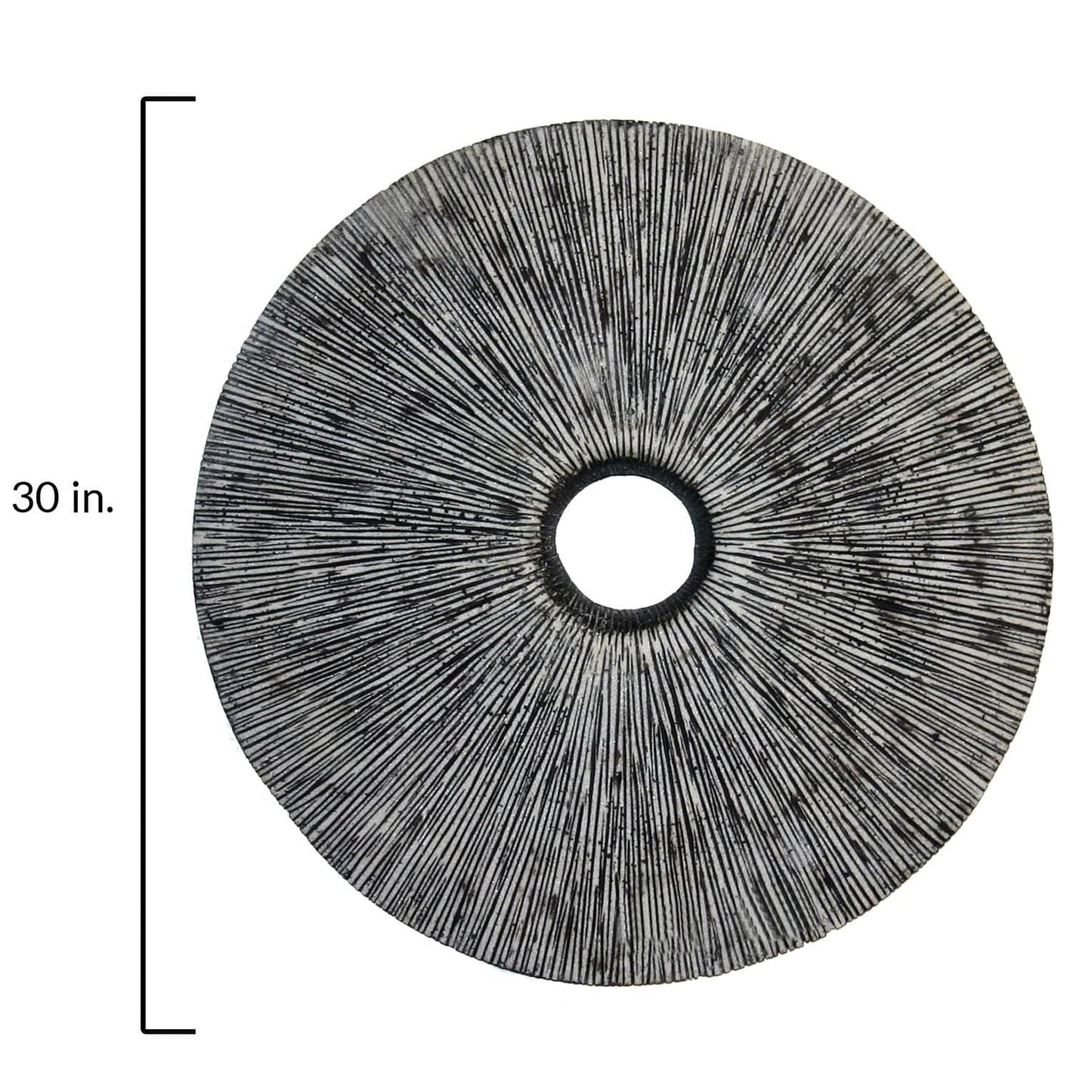 30" X 30" Contemporary Grey Round Rib Wall Art - Homeroots - Flyclothing LLC
