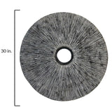 30" X 30" Contemporary Grey Round Rib Wall Art - Homeroots - Flyclothing LLC