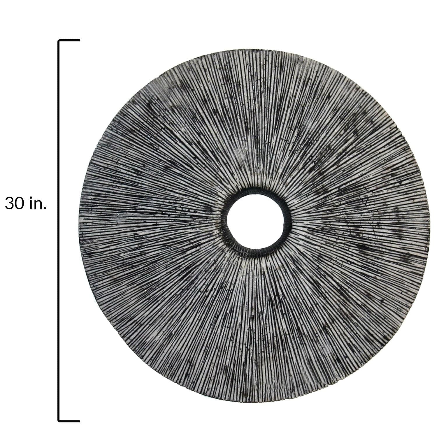 30" X 30" Contemporary Grey Round Rib Wall Art - Homeroots - Flyclothing LLC