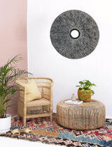 30" X 30" Contemporary Grey Round Rib Wall Art - Homeroots - Flyclothing LLC