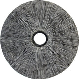 30" X 30" Contemporary Grey Round Rib Wall Art - Homeroots