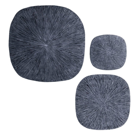 29" X 29" X 2" Gray, Sandstone, Ribbed, Square - Wall Decor - Homeroots