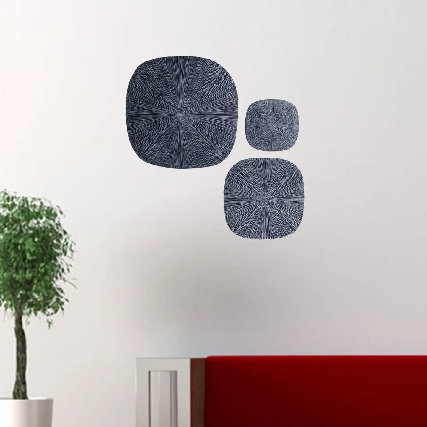 29" X 29" X 2" Gray, Sandstone, Ribbed, Square - Wall Decor - Homeroots - Flyclothing LLC