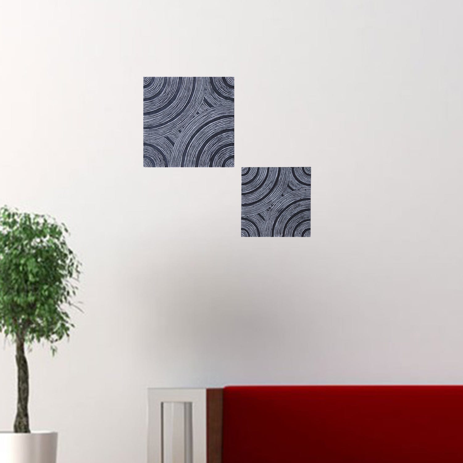 13" X 13" X 2" Gray Lined, Square - Wall Decor - Homeroots - Flyclothing LLC