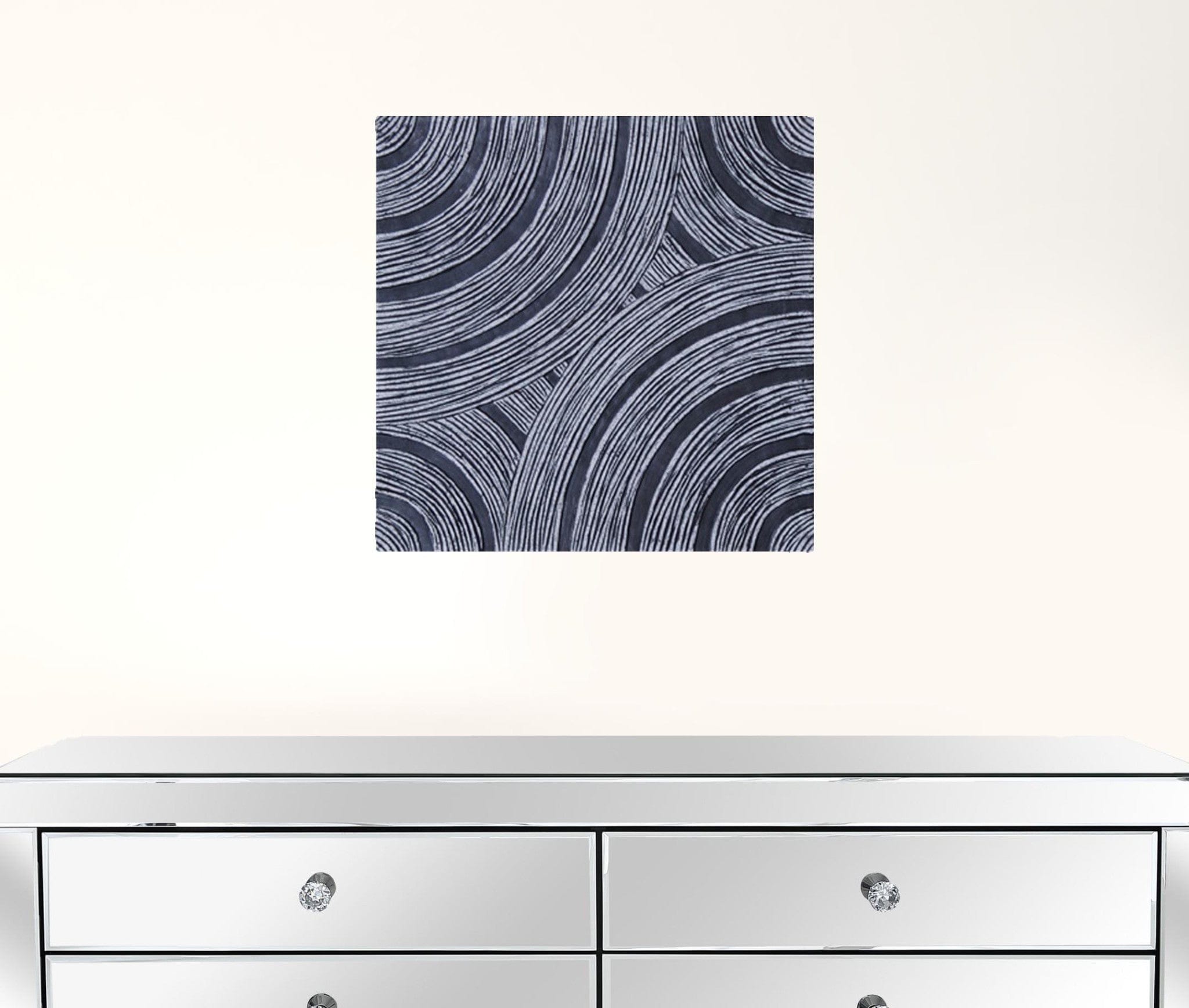 13" X 13" X 2" Gray Lined, Square - Wall Decor - Homeroots - Flyclothing LLC