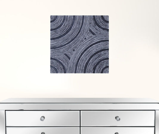 13" X 13" X 2" Gray Lined, Square - Wall Decor - Homeroots