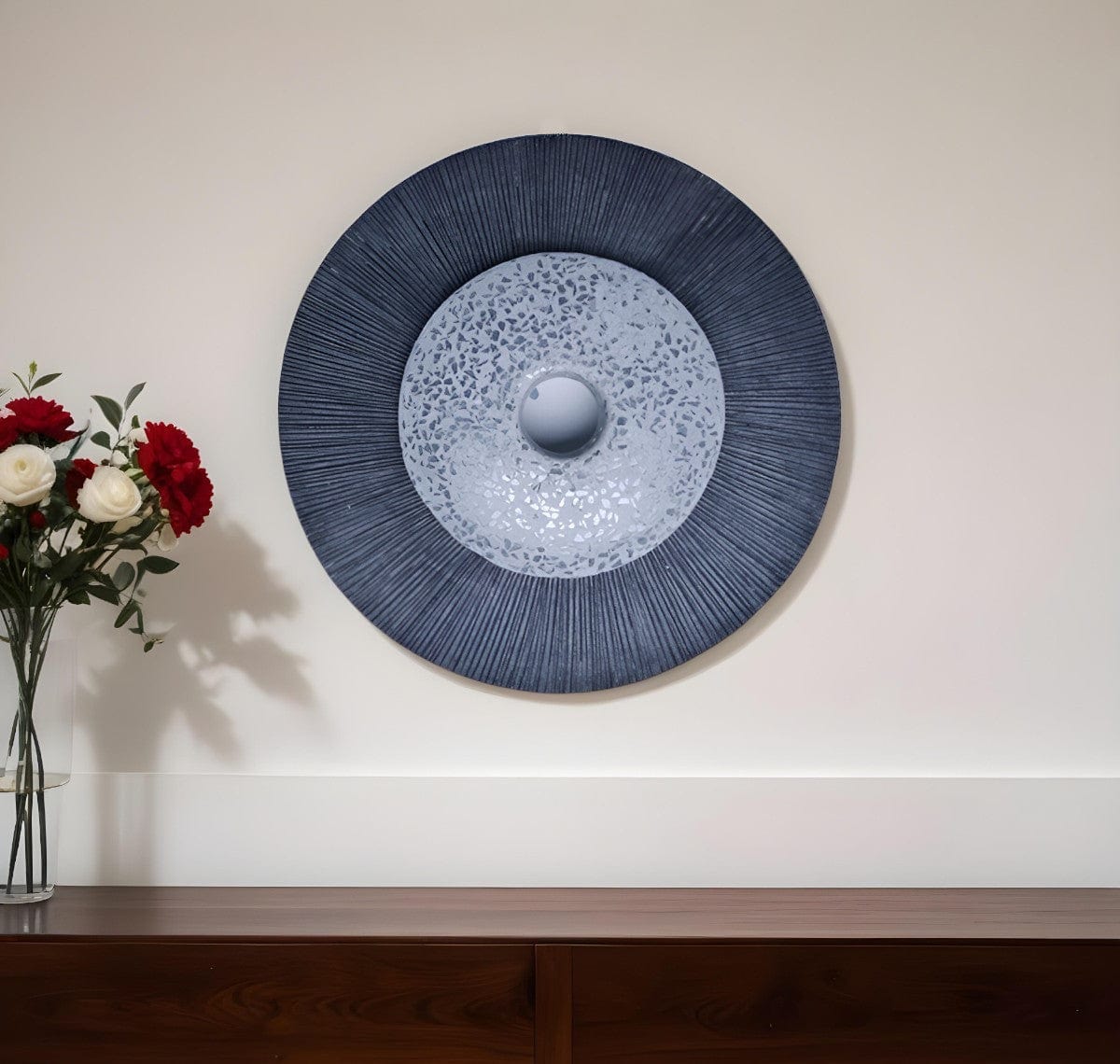 20" X 20" Gray Sandstone Hanging Dimensional Sculpture Wall Decor - Homeroots - Flyclothing LLC