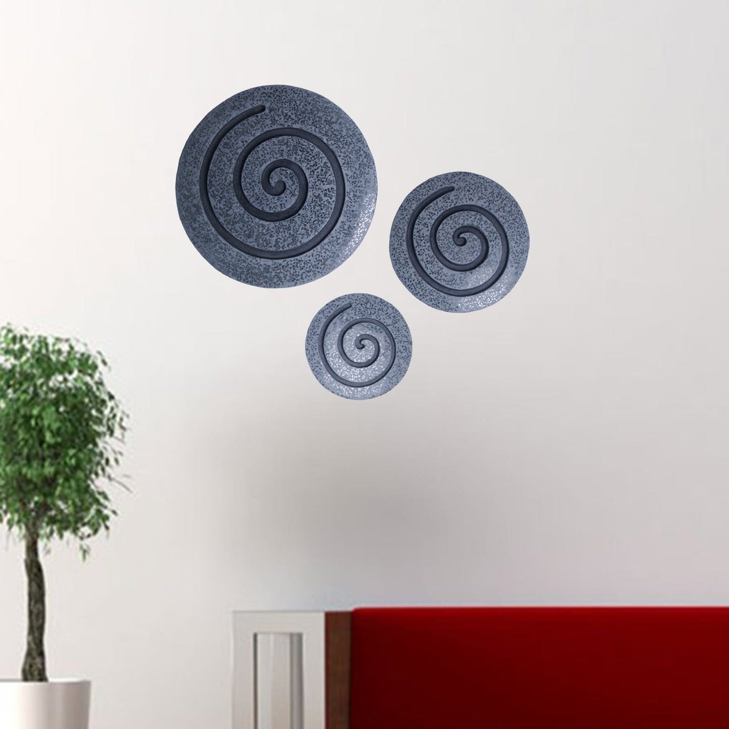 14" X 14" X 2" Gray Round Modern Spiral Wall Art - Homeroots - Flyclothing LLC
