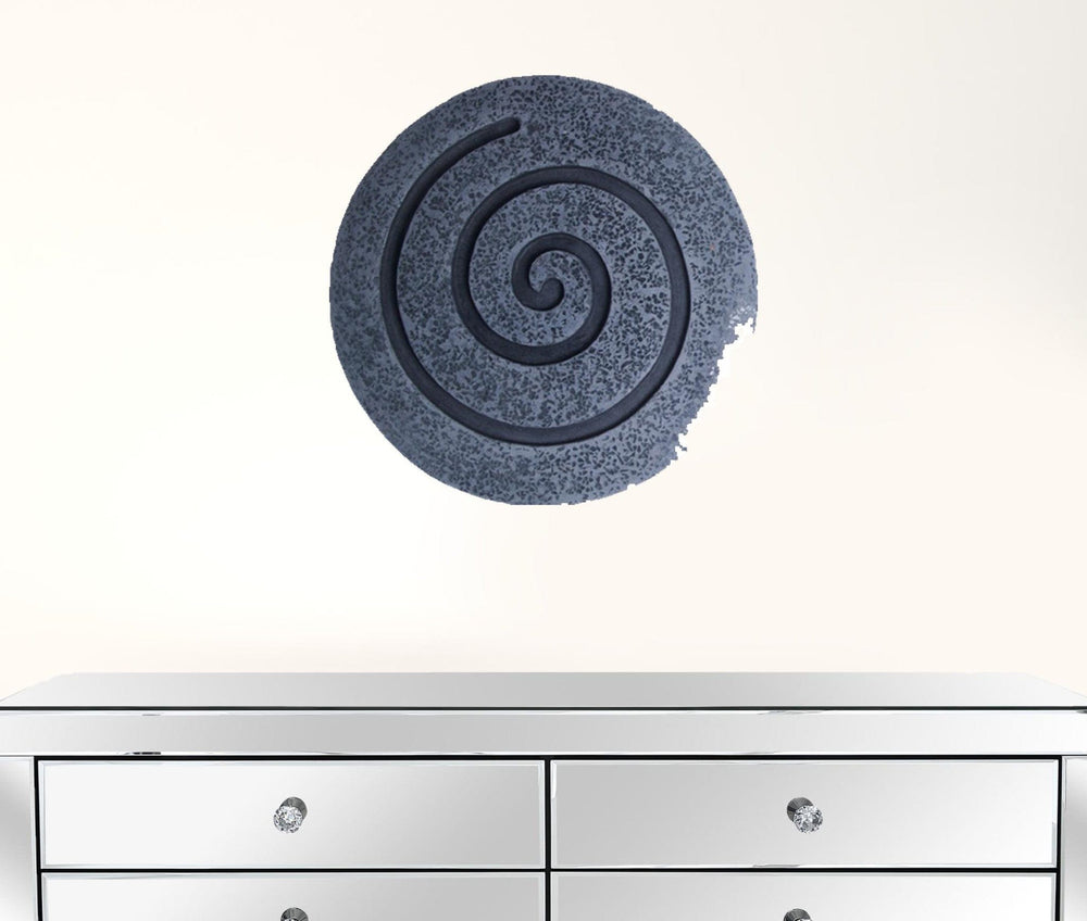 14" X 14" X 2" Gray Round Modern Spiral Wall Art - Homeroots