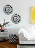 19" X 19" X 2" Gray Round Modern Spiral Wall Art - Homeroots