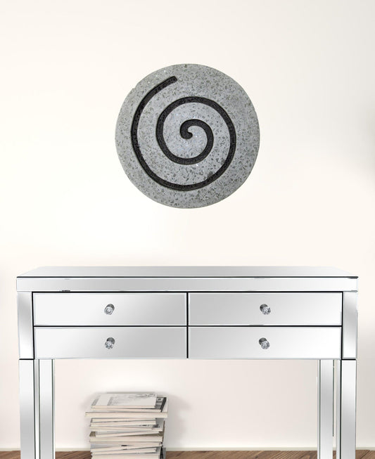 19" X 19" X 2" Gray Round Modern Spiral Wall Art - Homeroots