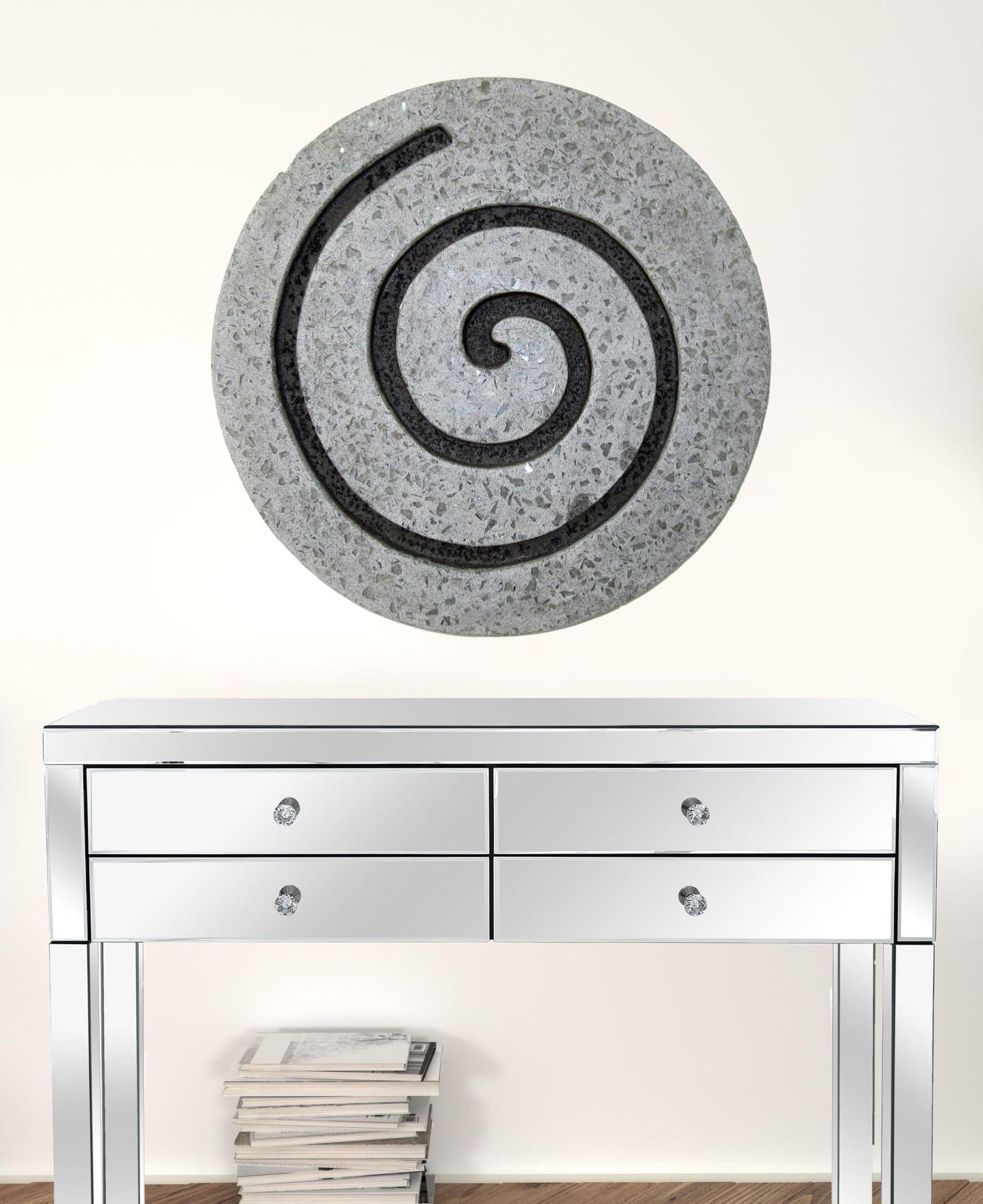 28" X 28" X 2" Gray Round Modern Spiral Wall Art - Homeroots - Flyclothing LLC