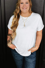 Full Size Round Neck Short Sleeve T-Shirt - Trendsi - Flyclothing LLC