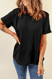 Round Neck Short Sleeve T-Shirt - Trendsi - Flyclothing LLC
