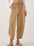 Full Size Drawstring Cropped Jogger Pants Plus Size - Trendsi - Flyclothing LLC