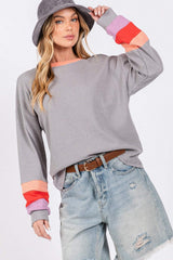 SAGE + FIG Color Block Waffle Knit T-Shirt - Trendsi - Flyclothing LLC