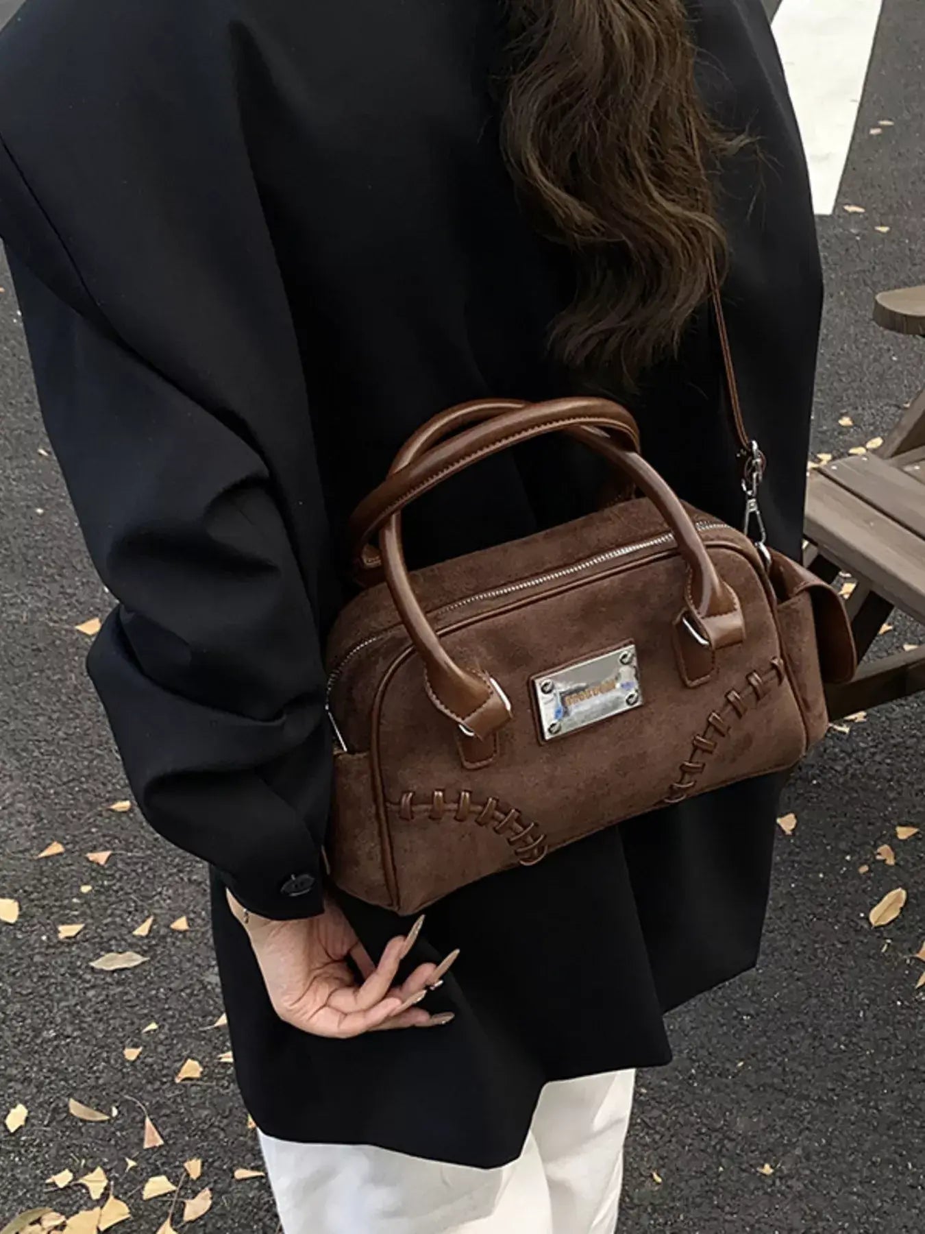 Vintage Top Handle Crossbody Bag - Trendsi - Flyclothing LLC