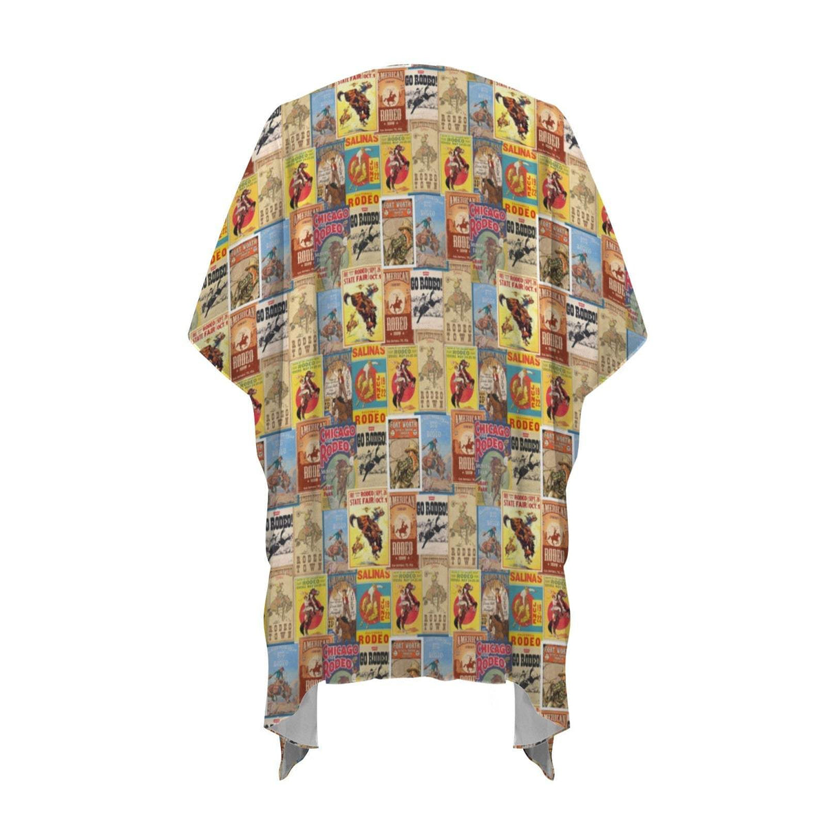 Baha Ranch Vintage Rodeo Poster Duster Kimono Coverup Women's Long Cover Up - Baha Ranch Western Wear - Flyclothing LLC