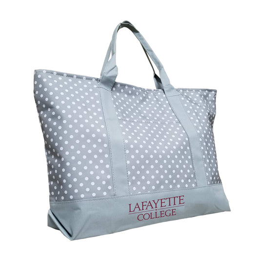 Lafayette College Gray Dot Tote f/ Primary Wdmk - Logo Brands - Flyclothing LLC