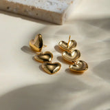Stainless Steel Heart Earrings - Trendsi