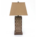 29" Brown Solid Wood Bedside Table Lamp With Brown Shade - Homeroots - Flyclothing LLC