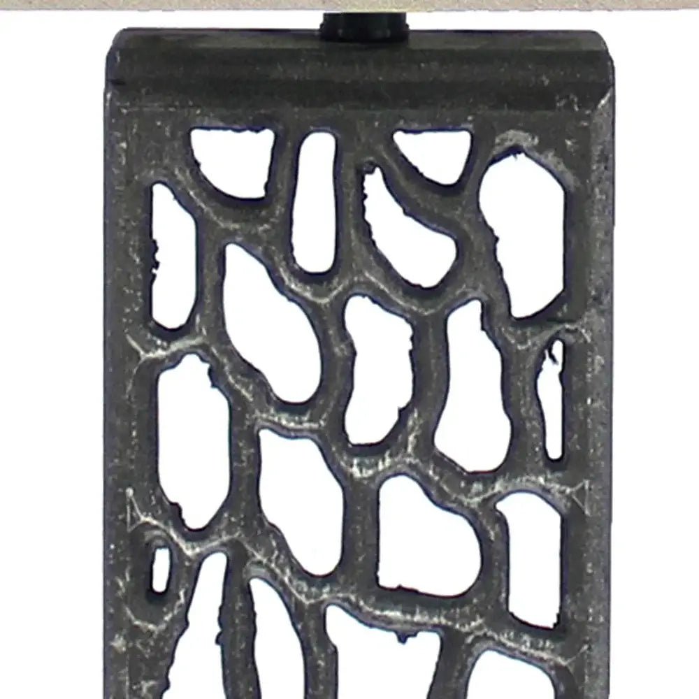5 X 8 X 28.75 Silver Metal With Multi Mini Grotto Pattern - Table Lamp - Homeroots - Flyclothing LLC