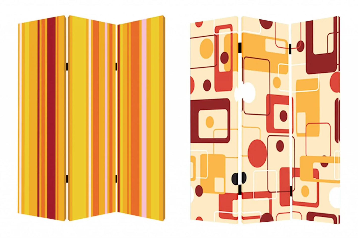 48 X 72 Multi Color Wood Canvas Deep Saffron Screen - Homeroots - Flyclothing LLC