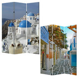 48" X 72" Multi Color Wood Canvas Greece Screen - Homeroots - Flyclothing LLC