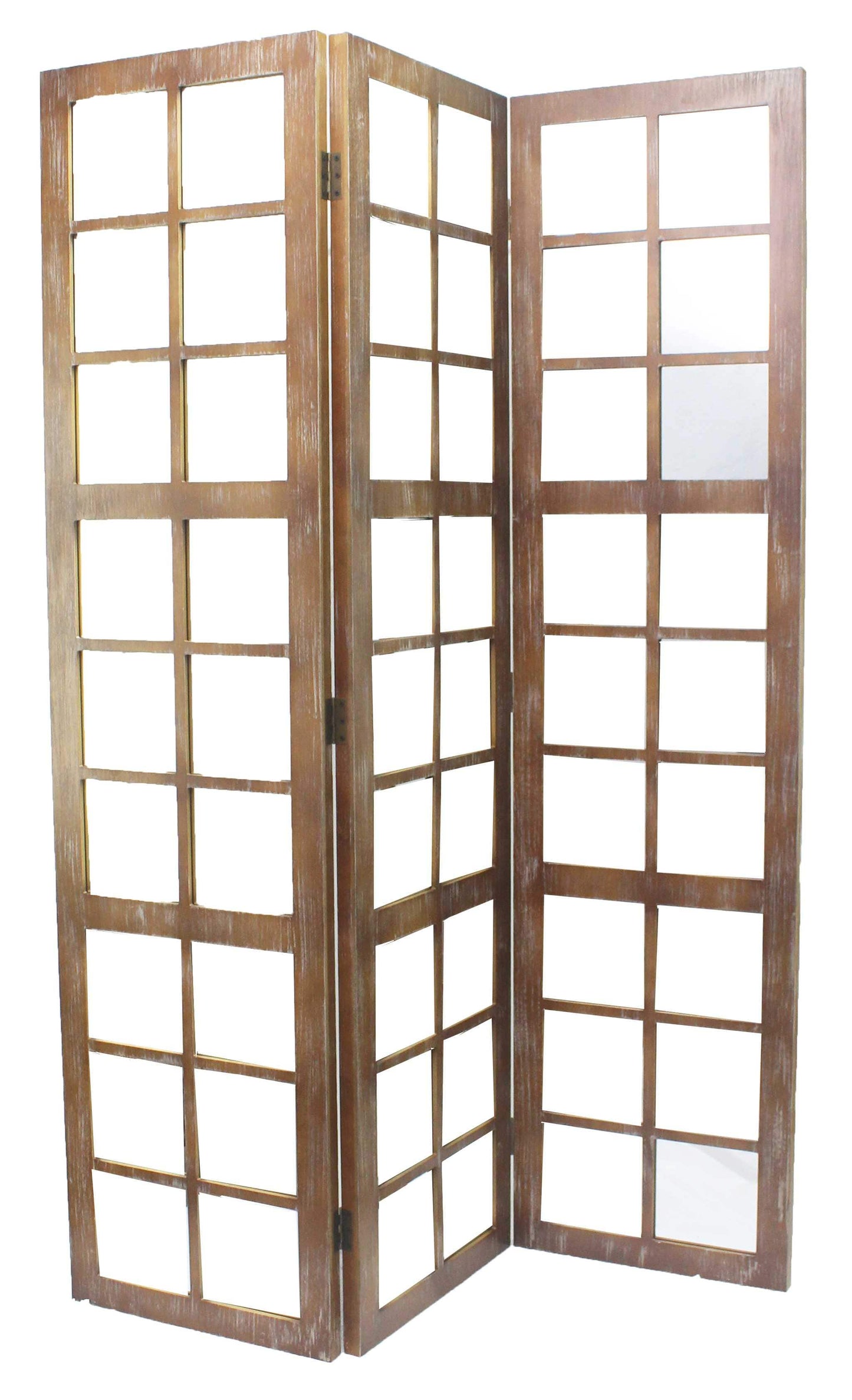 63 X 84 Brown Wood Mirror Screen - Homeroots - Flyclothing LLC