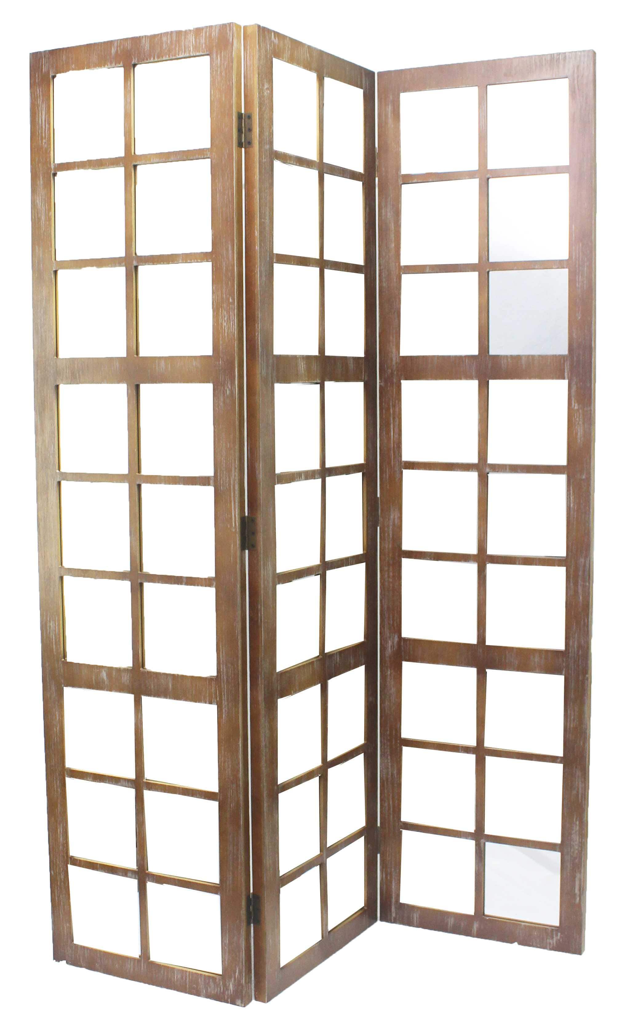 63 X 84 Brown Wood Mirror Screen - Homeroots - Flyclothing LLC