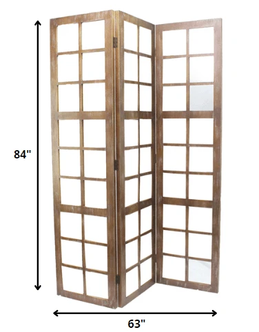 63 X 84 Brown Wood Mirror Screen - Homeroots - Flyclothing LLC