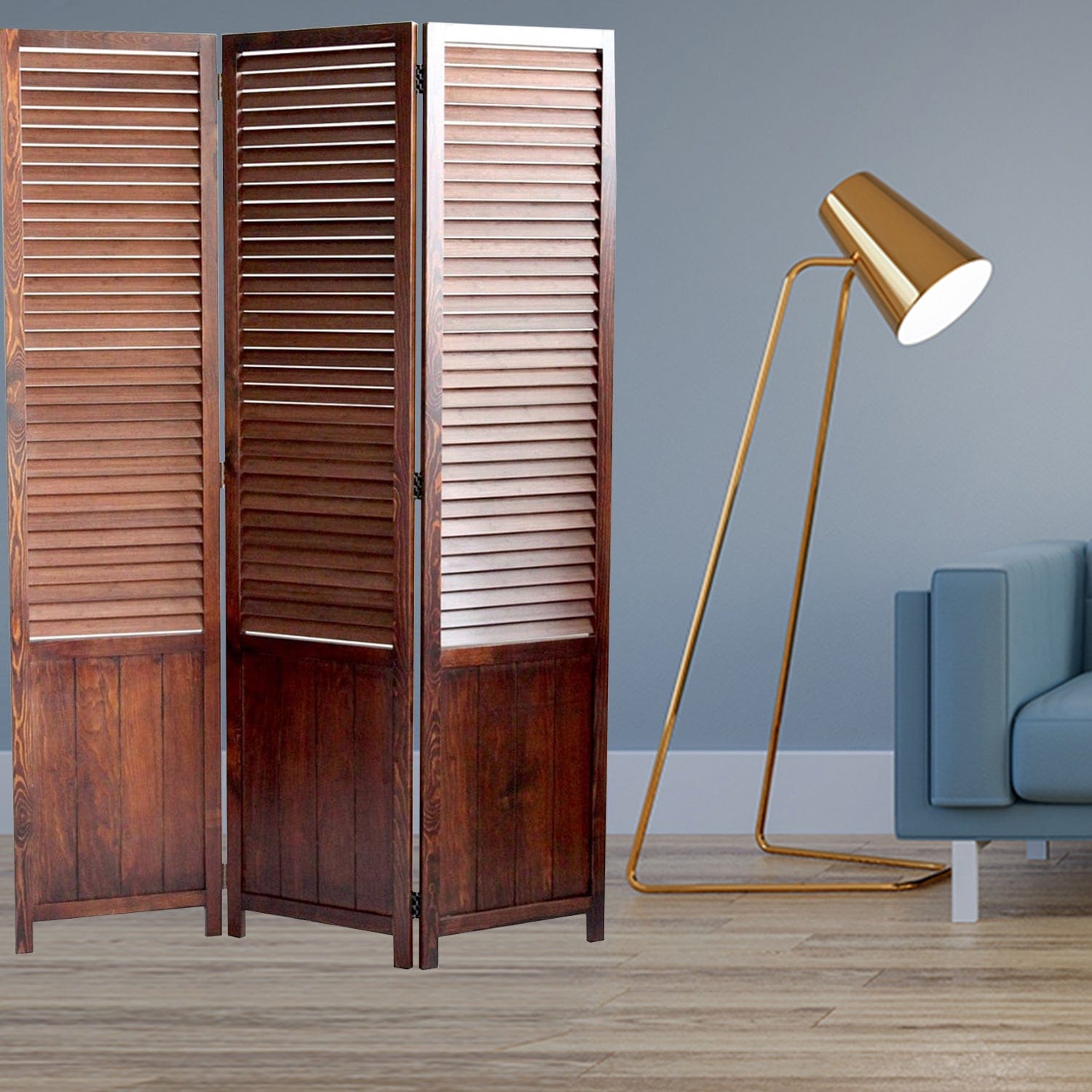 47" X 67" Brown Wood Screen - Homeroots - Flyclothing LLC