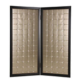 59" X 84" Gold Wood & Fabric Screen - Homeroots - Flyclothing LLC