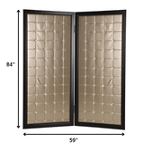 59" X 84" Gold Wood & Fabric Screen - Homeroots - Flyclothing LLC